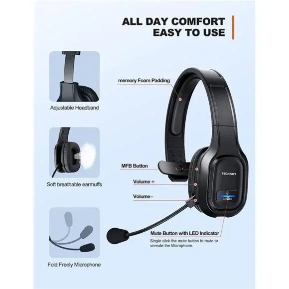 Bluetooth headset Tecknet TK-HS001 - 5