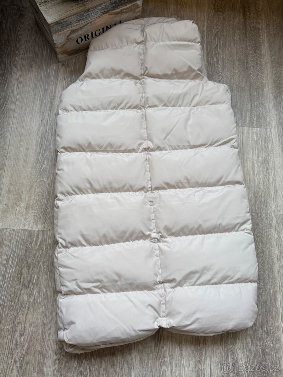 Dlouhá zimní teplá krémová vesta - 5