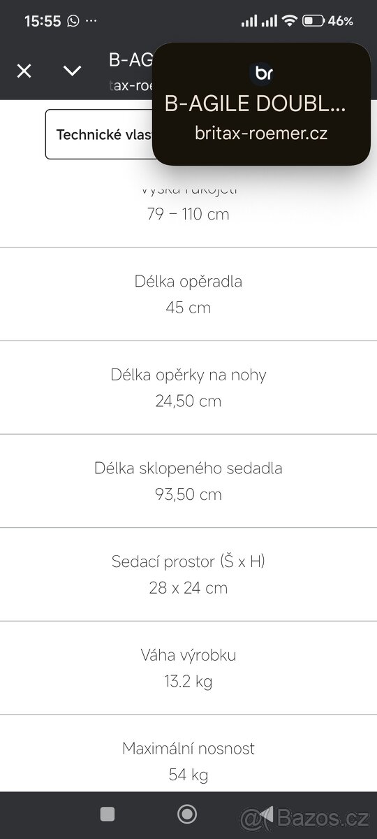 Britax B Agile double pro dvojčata - 5