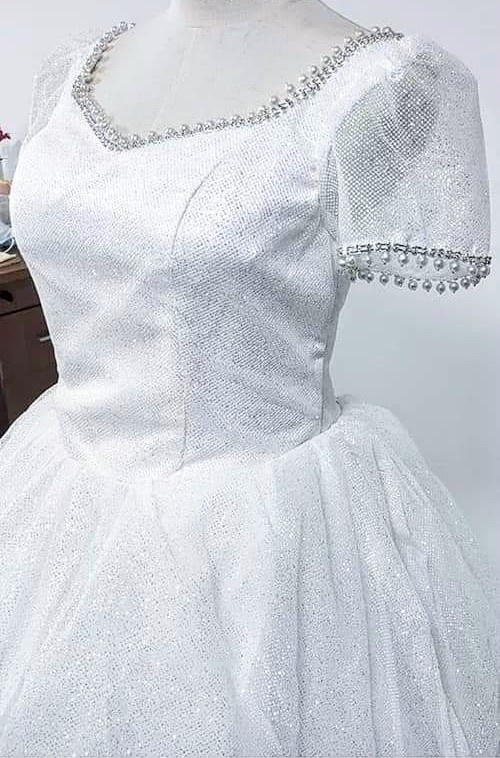 NOVÉ TŘPYTIVÉ svatební šaty do TANEČNÍCH - 5