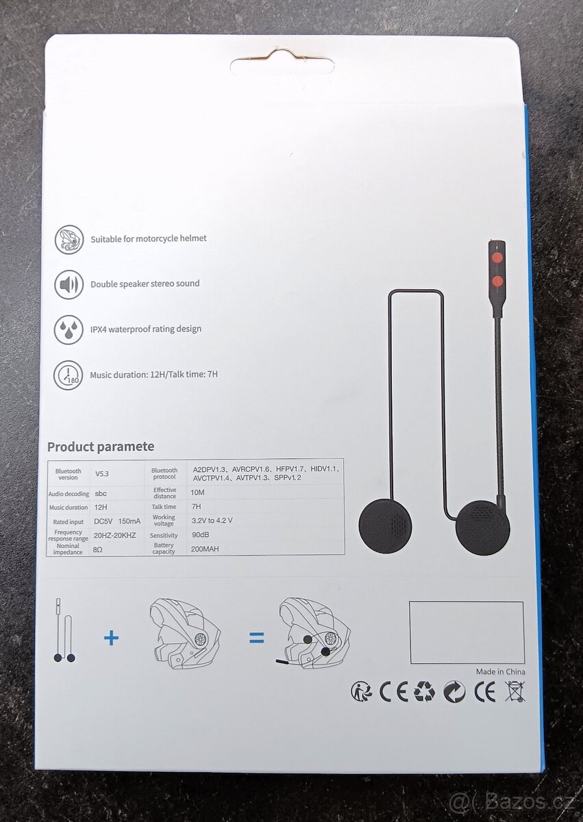 Bezdrátový headset L6 do přilby - NOVÉ - 5