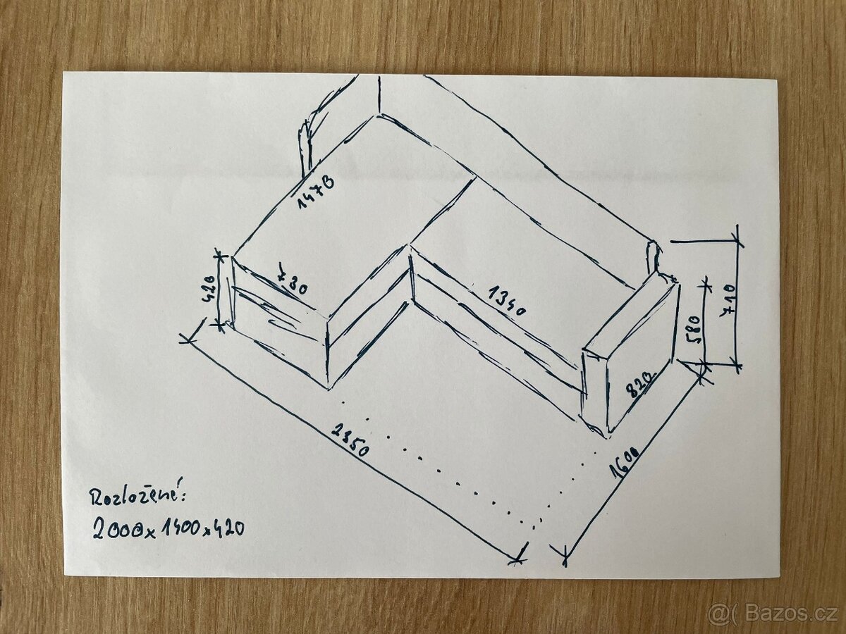 Rozkládací pohovka tvaru L - 5