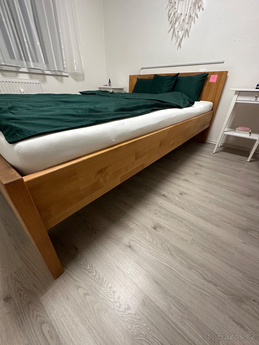 Drevena postel plus matrace a obal na matraci pratelny - 5