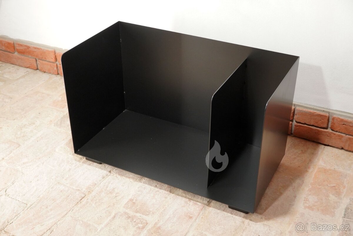 Zásobník, box na dřevo ke krbu ocelový 80x40x50cm - 5