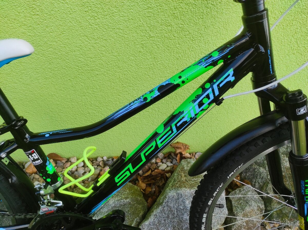 Značkové dětské kolo SUPERIOR 24" (černá/zelená) - 5