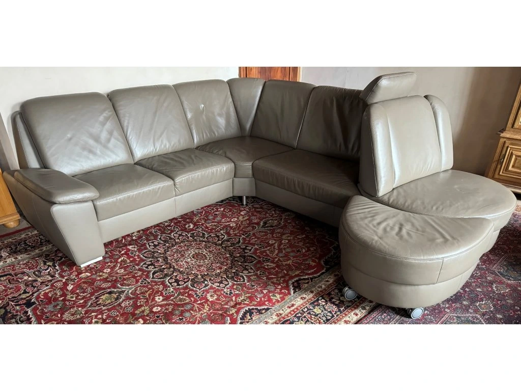 Luxusní rohová kožená sedací souprava,2971 - 5
