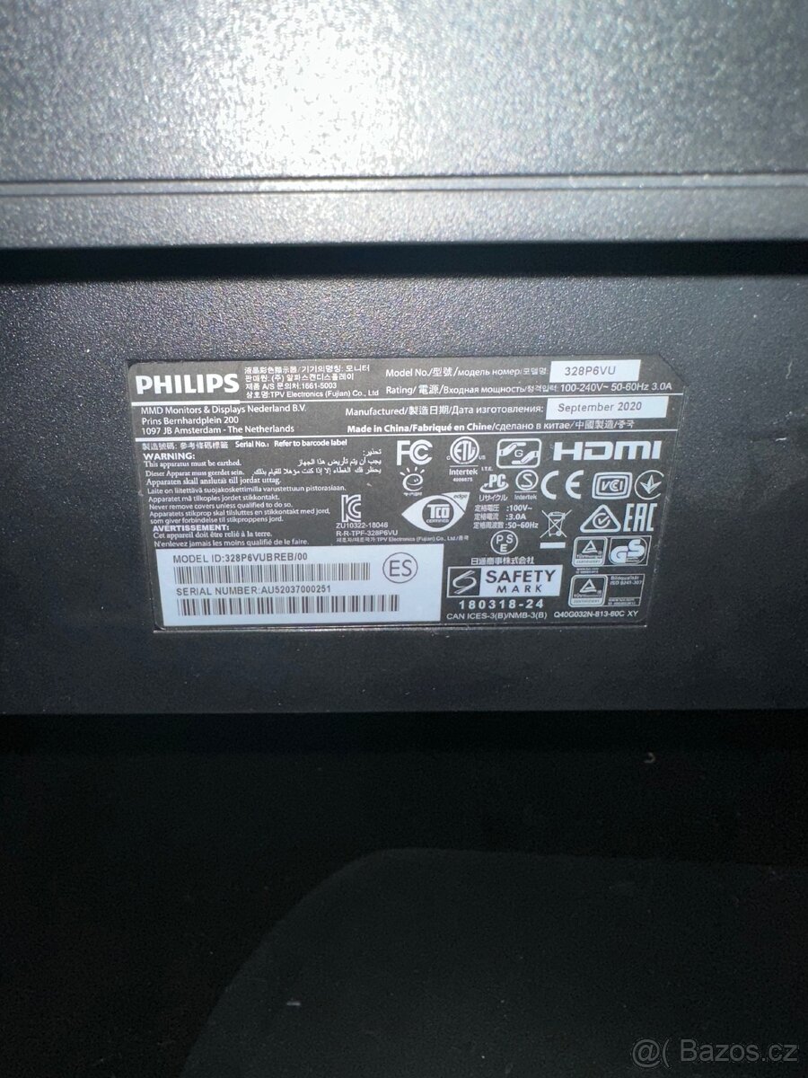 4K HDR monitor 32'' Phillips Brilliance 328P6VU USB C dok - 5