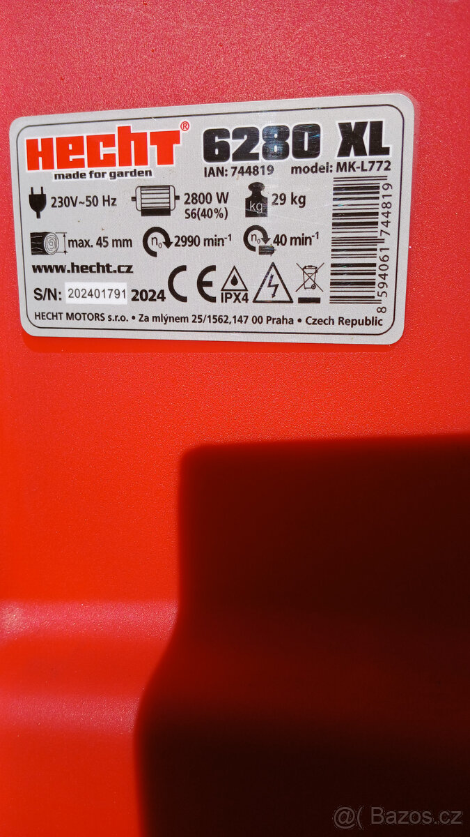 Elektrický drtič větví - HECHT 6280 XL ( štěpkovač) - 5