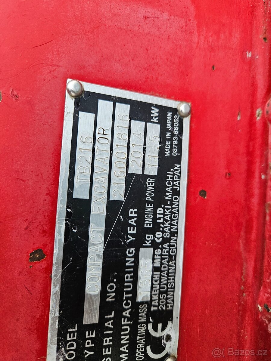 Minibagr bagr Takeuchi tb216 - 5