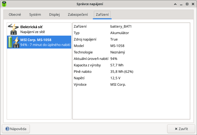 Laptop / Notebook MSI 610X, Debian 12 - 5