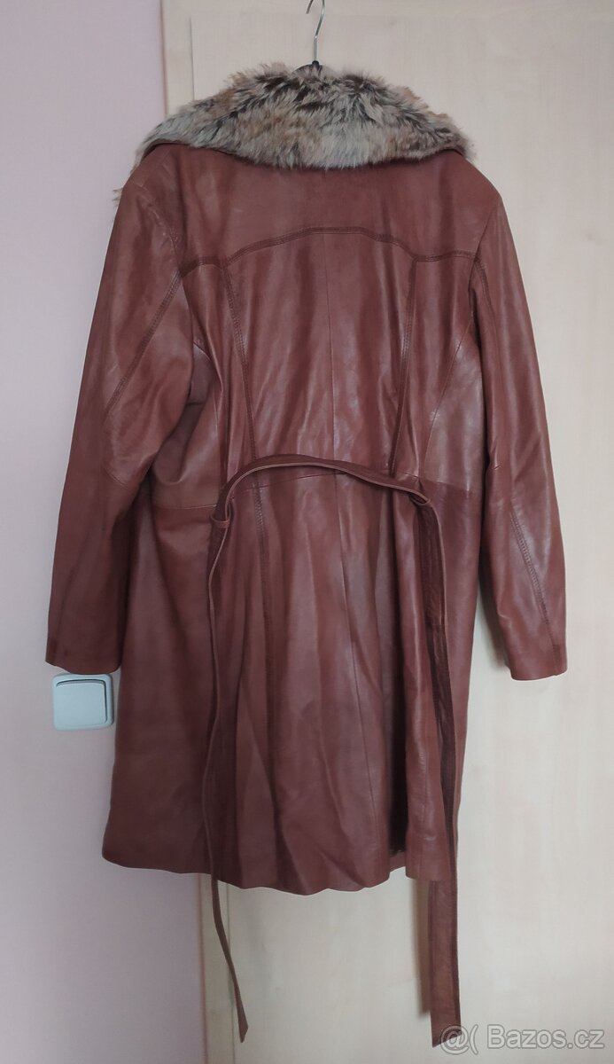 Luxusní dámský kožený kabát-jehněčí kůže, vel. 48 - 5