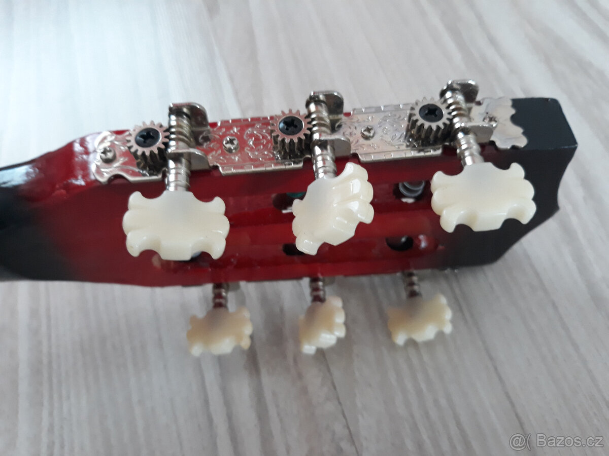 Kytara akustická 3/4, velká, délka 99cm, barva vínová - 5