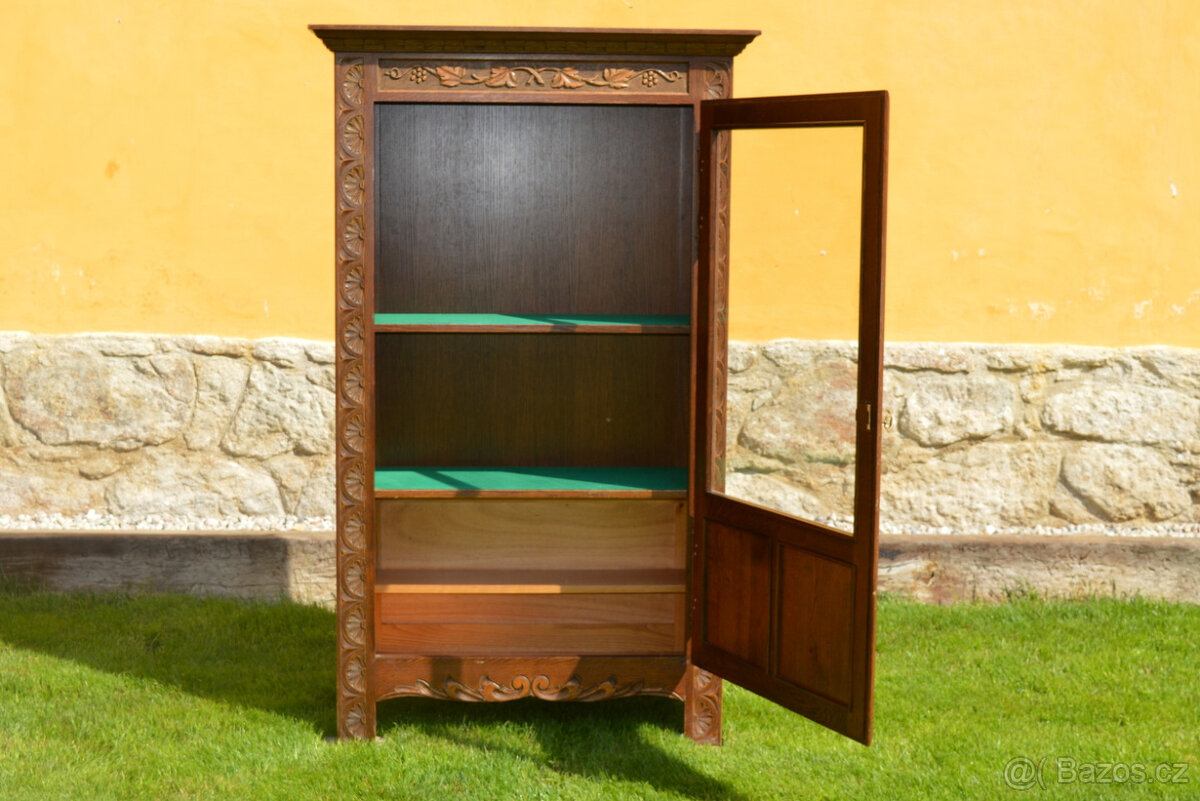 Skleněná vitrína na hrnky, talíře,knihy, prosklená skřín - 5