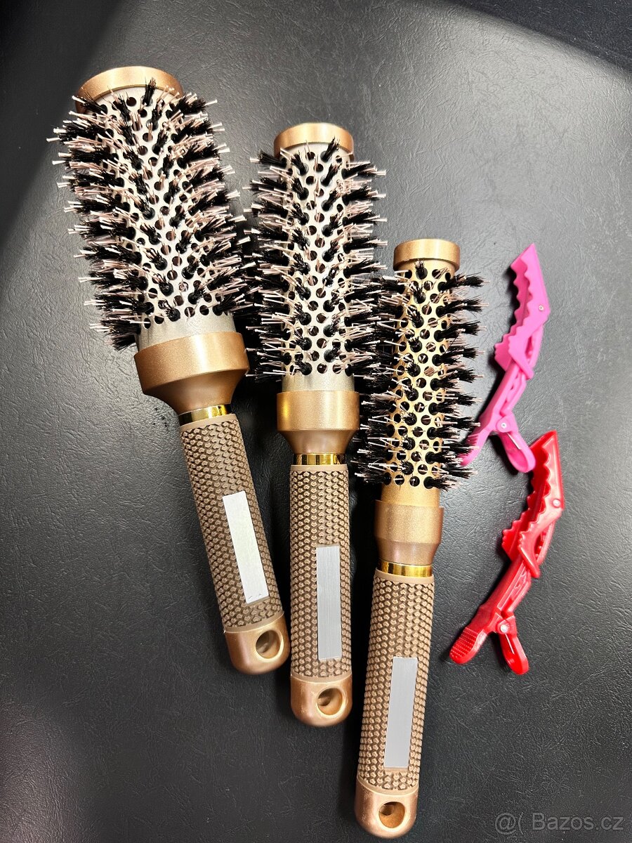 Profesionální kadeřnické kartáče – 3 ks + dárek - 5