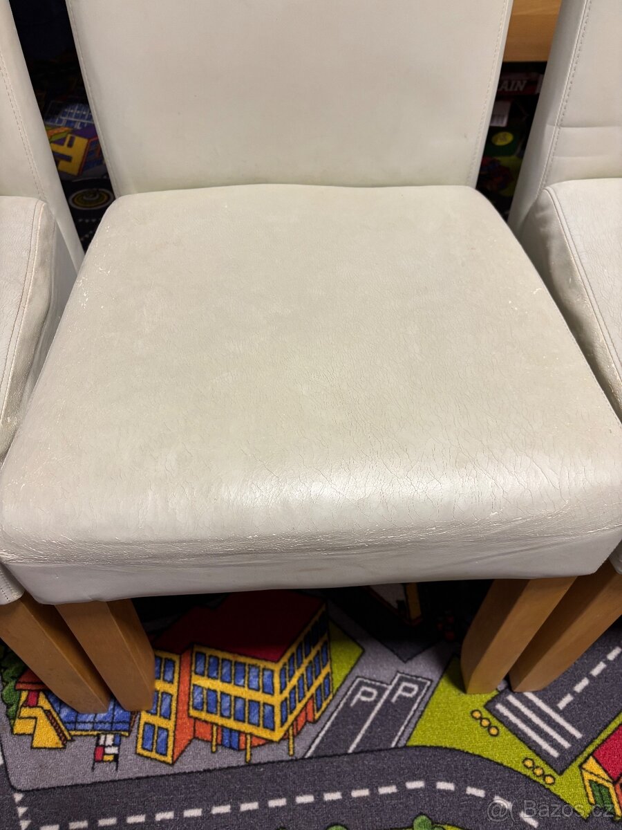 Bílé jídelní židle 6 ks - 5