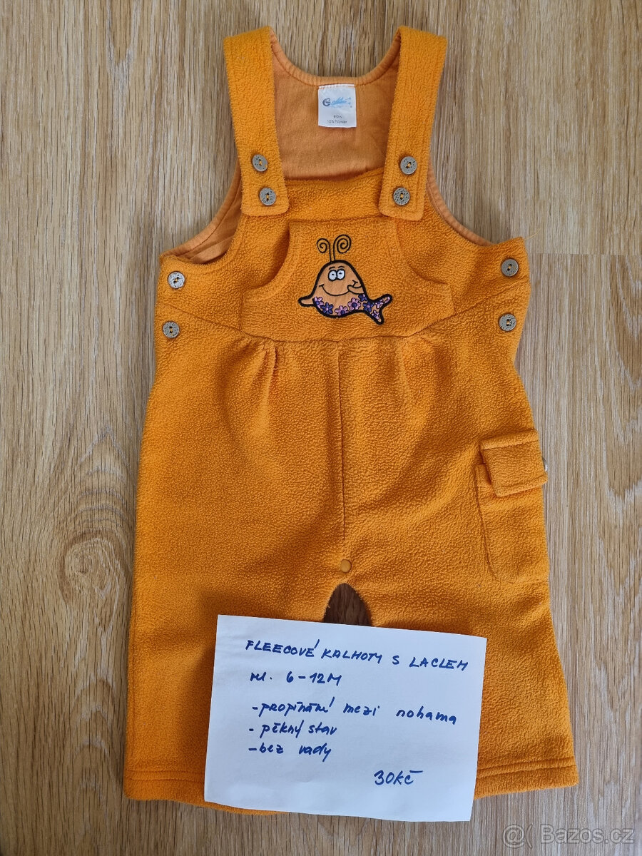 kalhoty, tepláky, kratase vel. 74/80 cca 6-12m - 5