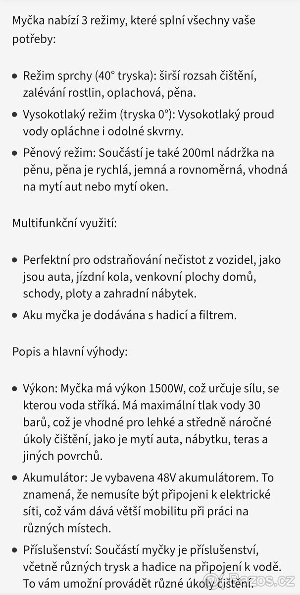 Aku tlaková myčka - 5