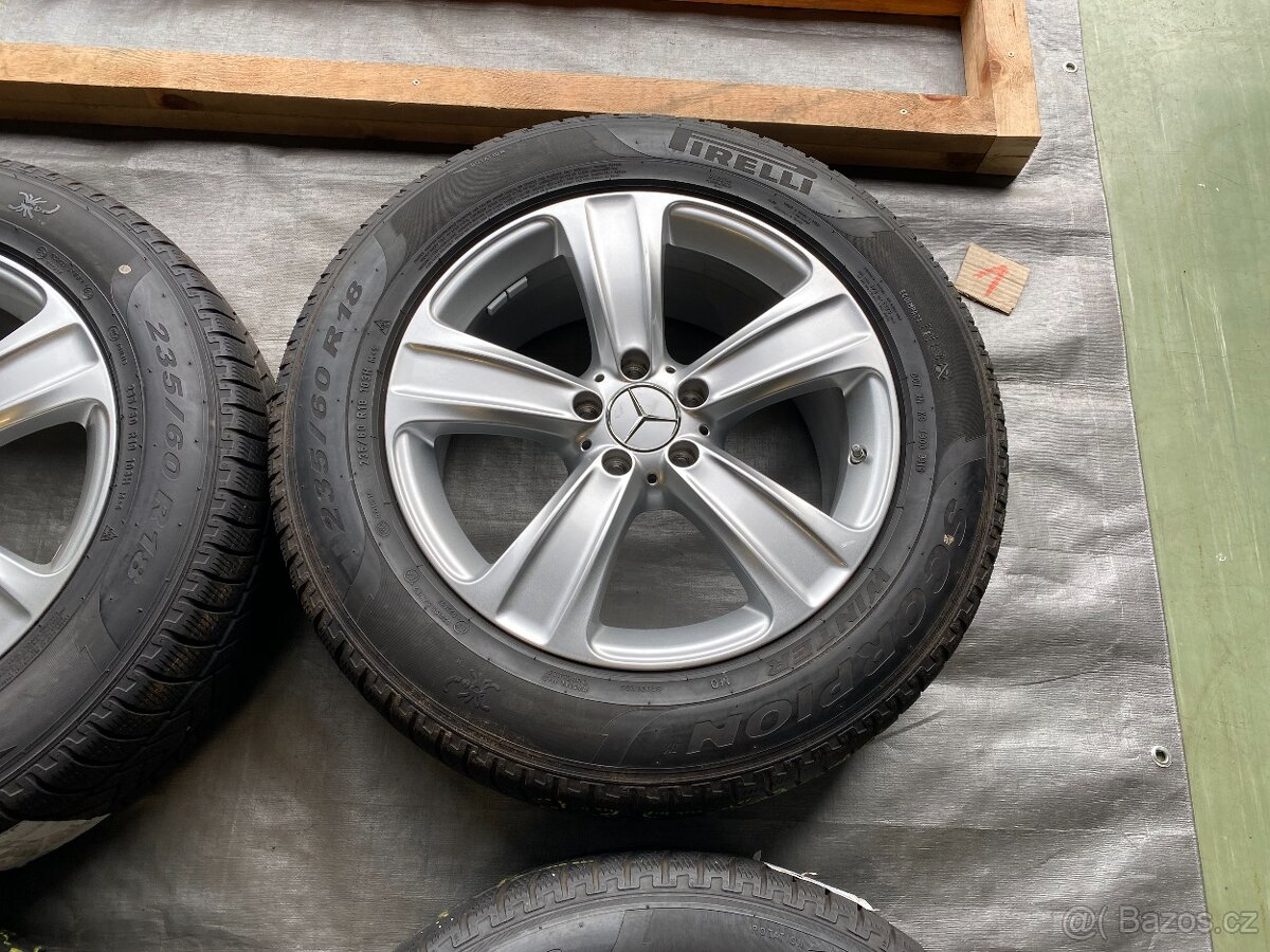 18 alu org. Mercedes 5x112 mm, Top stav + TPMS - 5