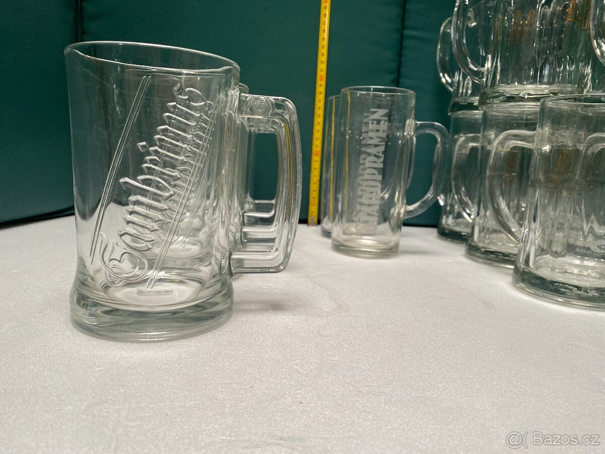 Pivní půllitry s uchem – značky Gambrinus, Staropramen, Brán - 5