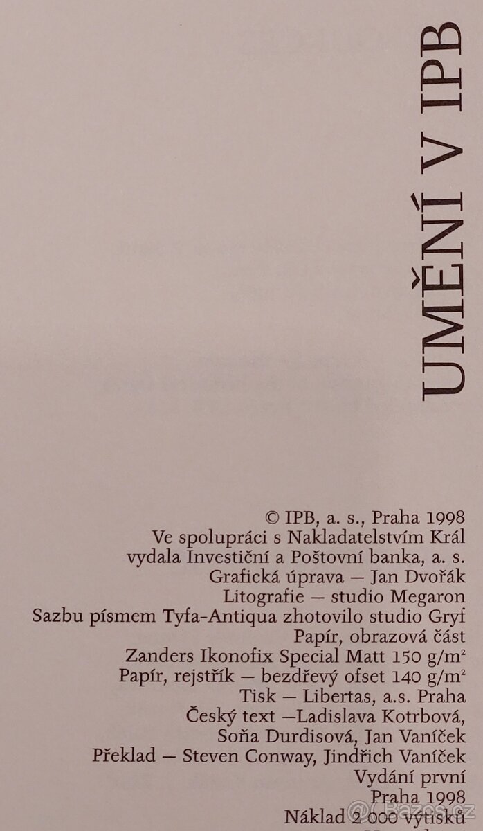 Kniha Umění v IPB 1998 - 5