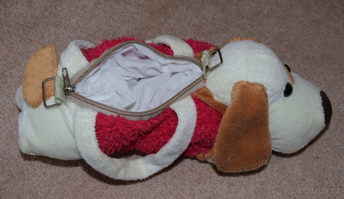 Pejsek plyšové zvířátko a taška v jednom. Inzerát byl odebra - 5