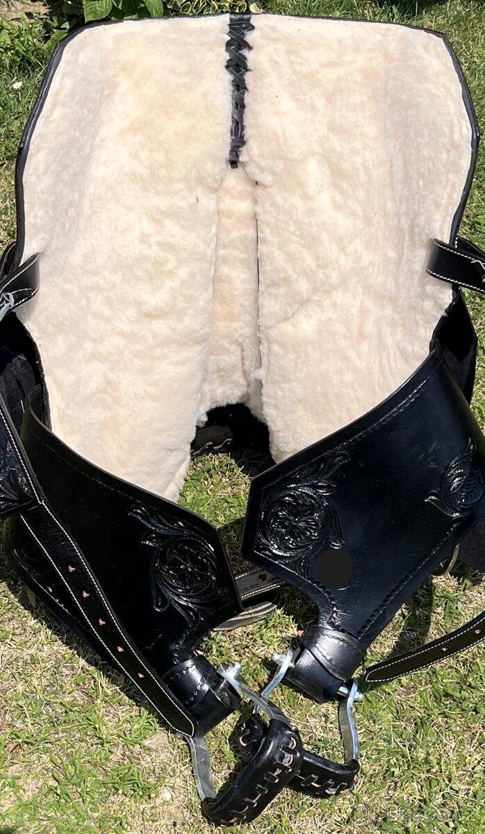 Westernové sedlo 23) černé Floral hnědý krokodýl - 5