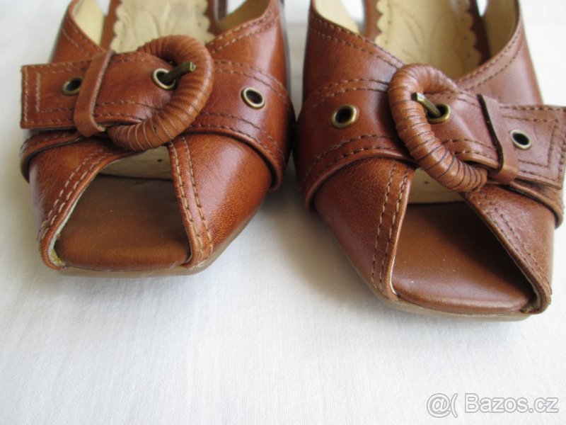 Lodičky Caprice, hnědé, vel. 37, celokožené - 5