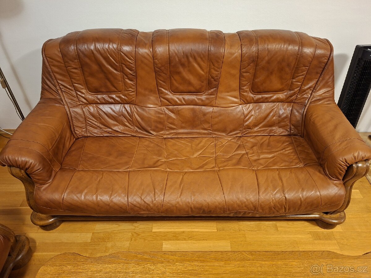Rustikální kožená sedací souprava - 5
