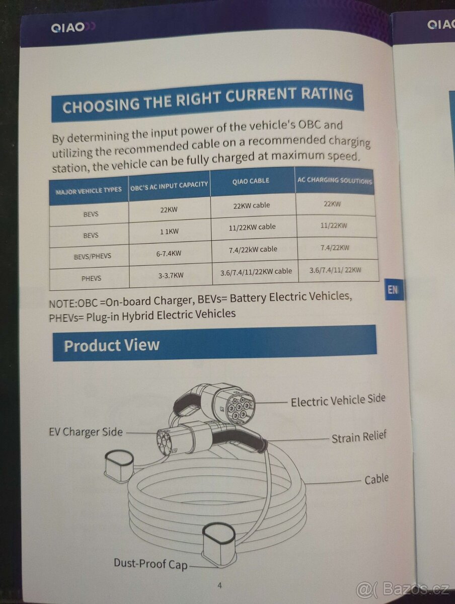Elektro nabíječka QIAO EV Charging cable Q61, Nová - 5