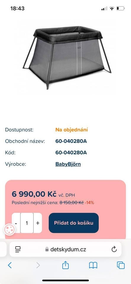 Cestovní postýlka Baby Björn - 5