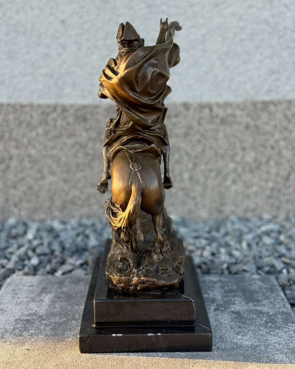 Bronzová socha Napoleon na koni vojenský vůdce luxusní dárek - 5