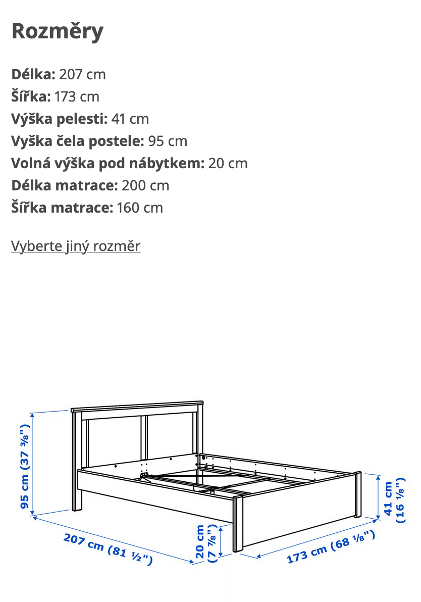 Postel IKEA 160x200 bílá Songesand - 5