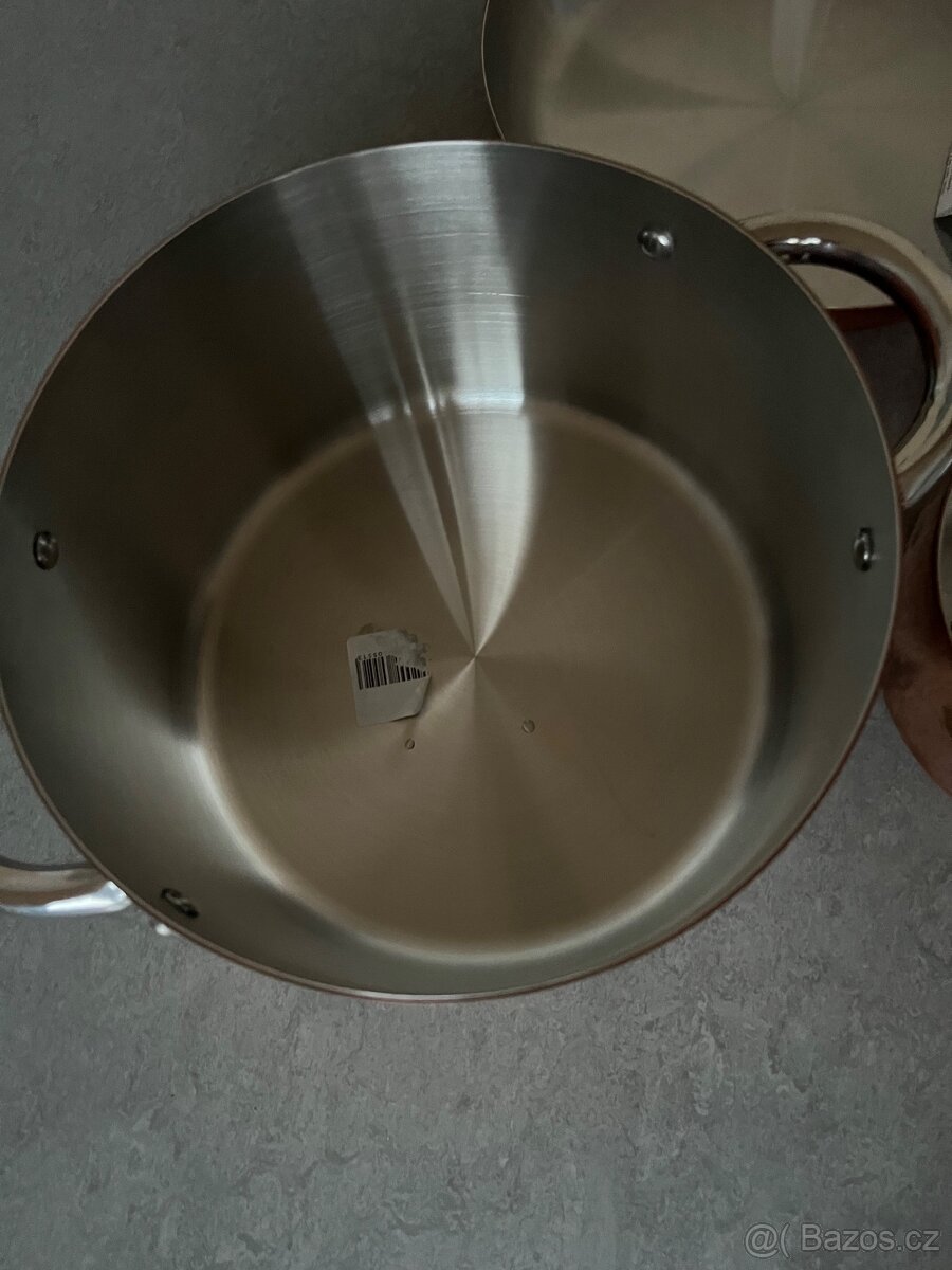 Nový set 3ks hrnec, rendlík a pánev Pentole Agnelli Copper 3 - 5