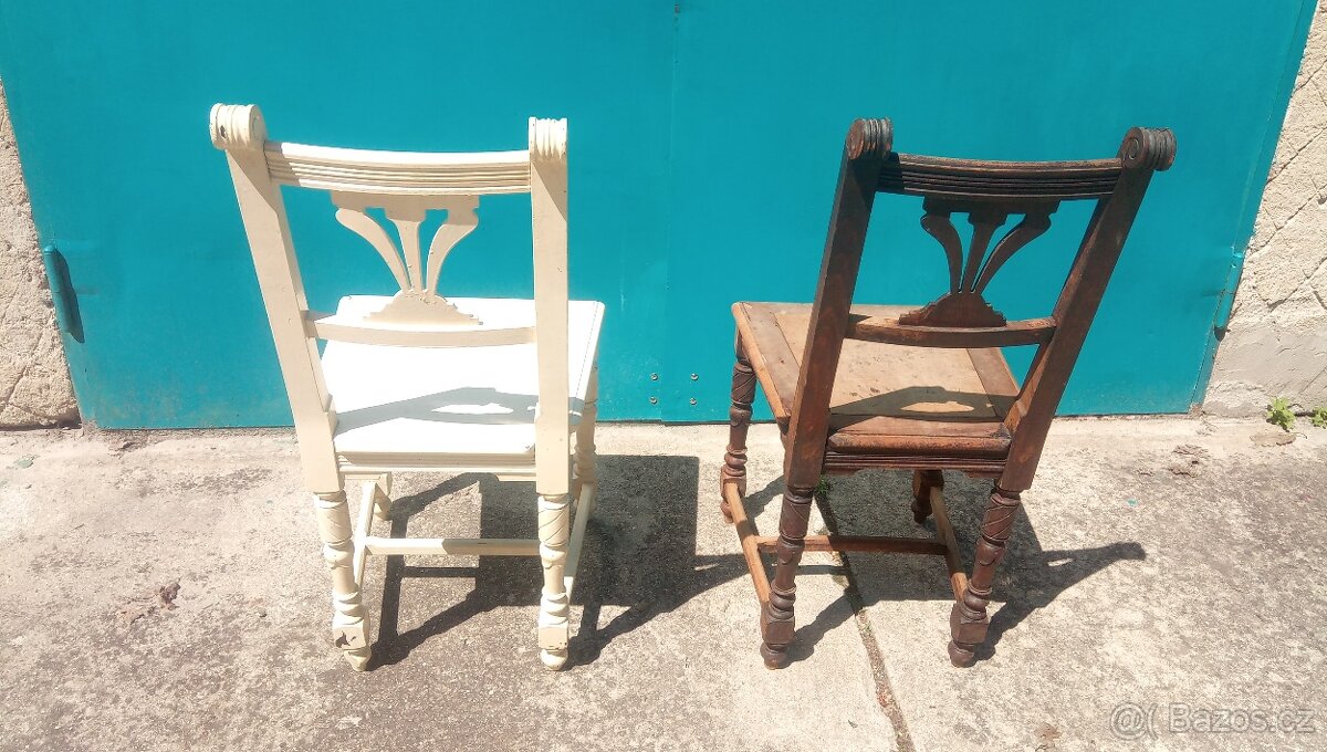 Stará dřevěná židle 2ks. - 5