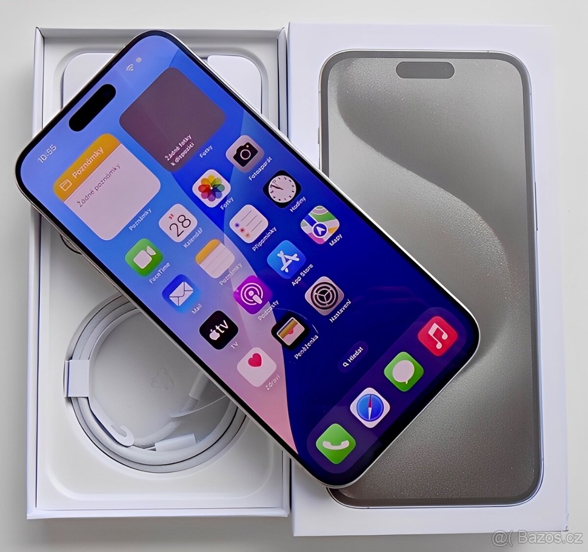 iPhone 15 Pro White Titanium BATERIE 100% TOP - 5