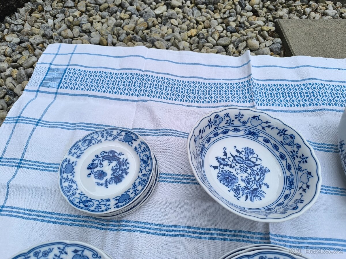 český cibulák, porcelán - sada 21 ks - 5