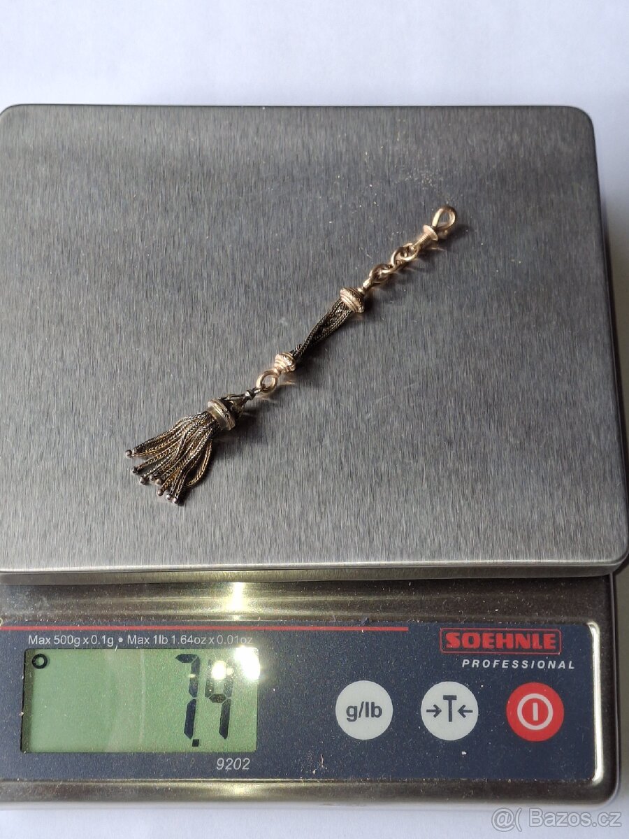Zlatý starožitný šatlén - 5