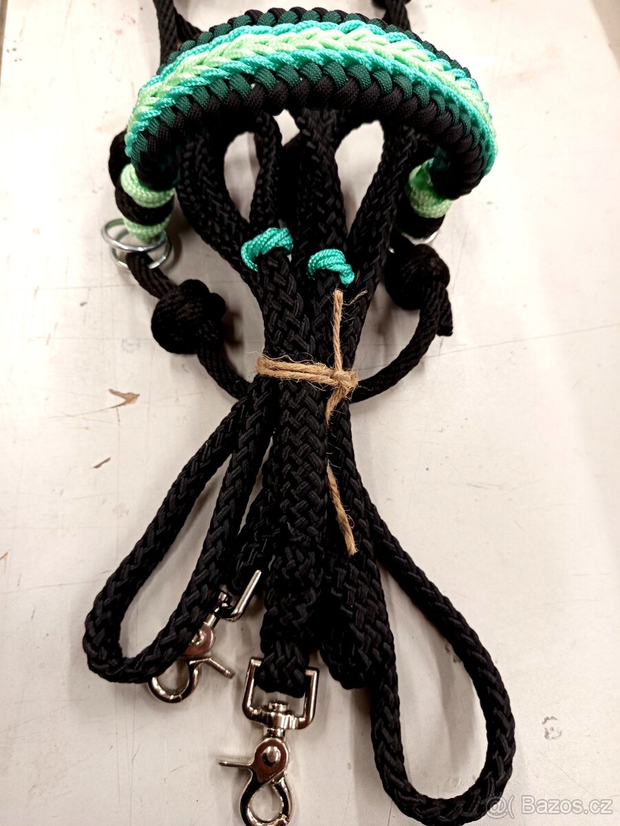 Jezdecká sidepull ohlávka , otěže cob nové - 5