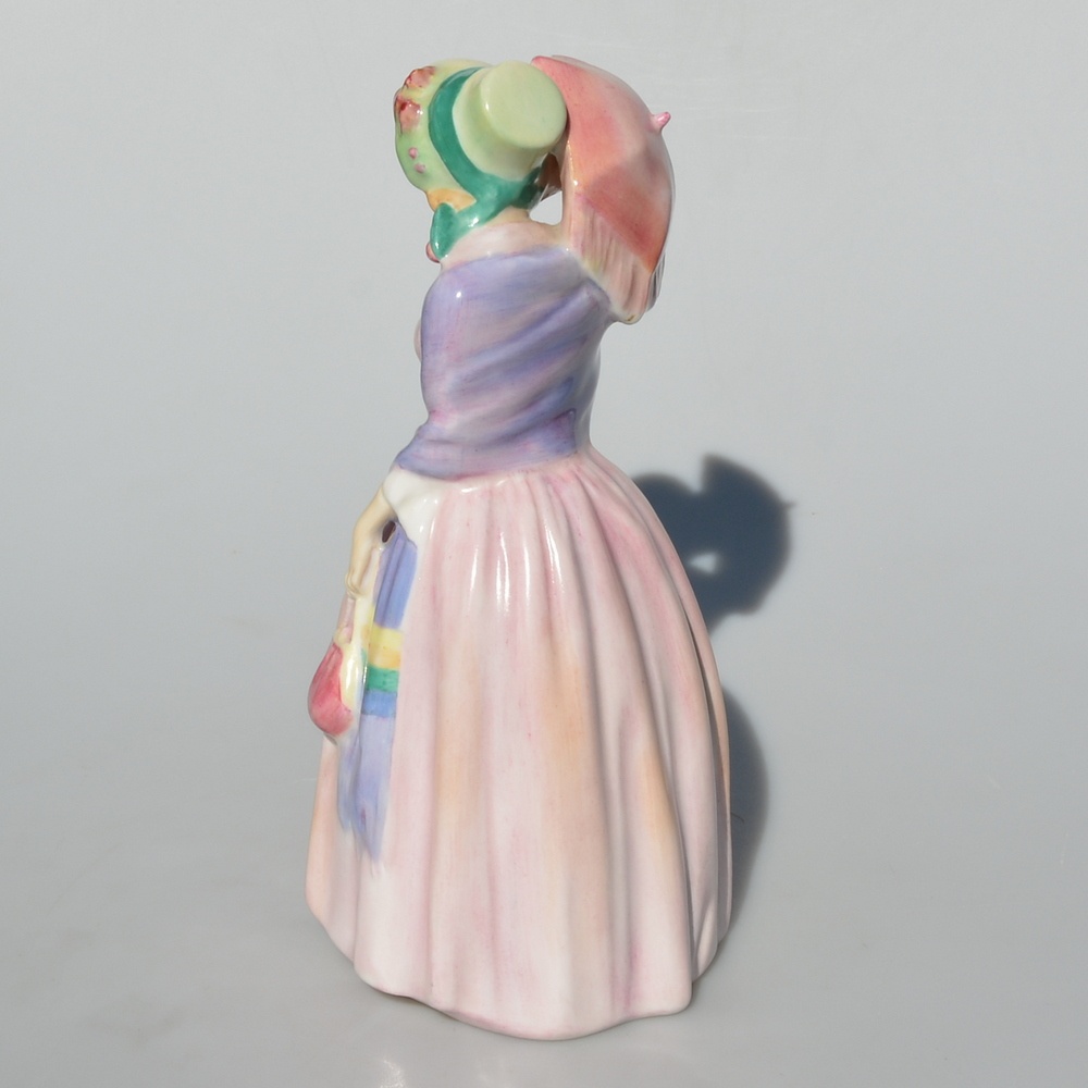 Starožitná zberateľská porcelánová soška Dáma so slnečníkom - 5