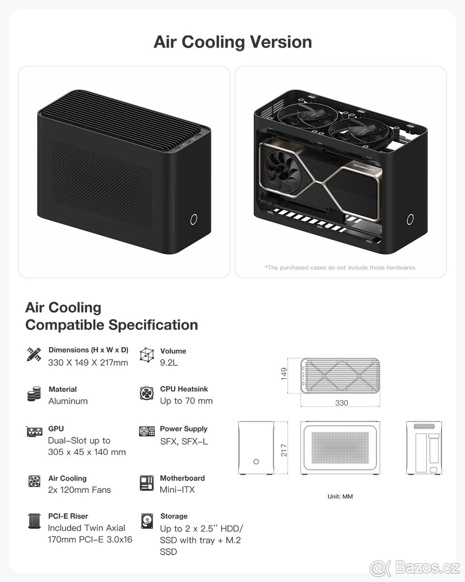 Počítačová skříň IQUNIX ZX-1 Aluminum Mini-ITX Case - 5