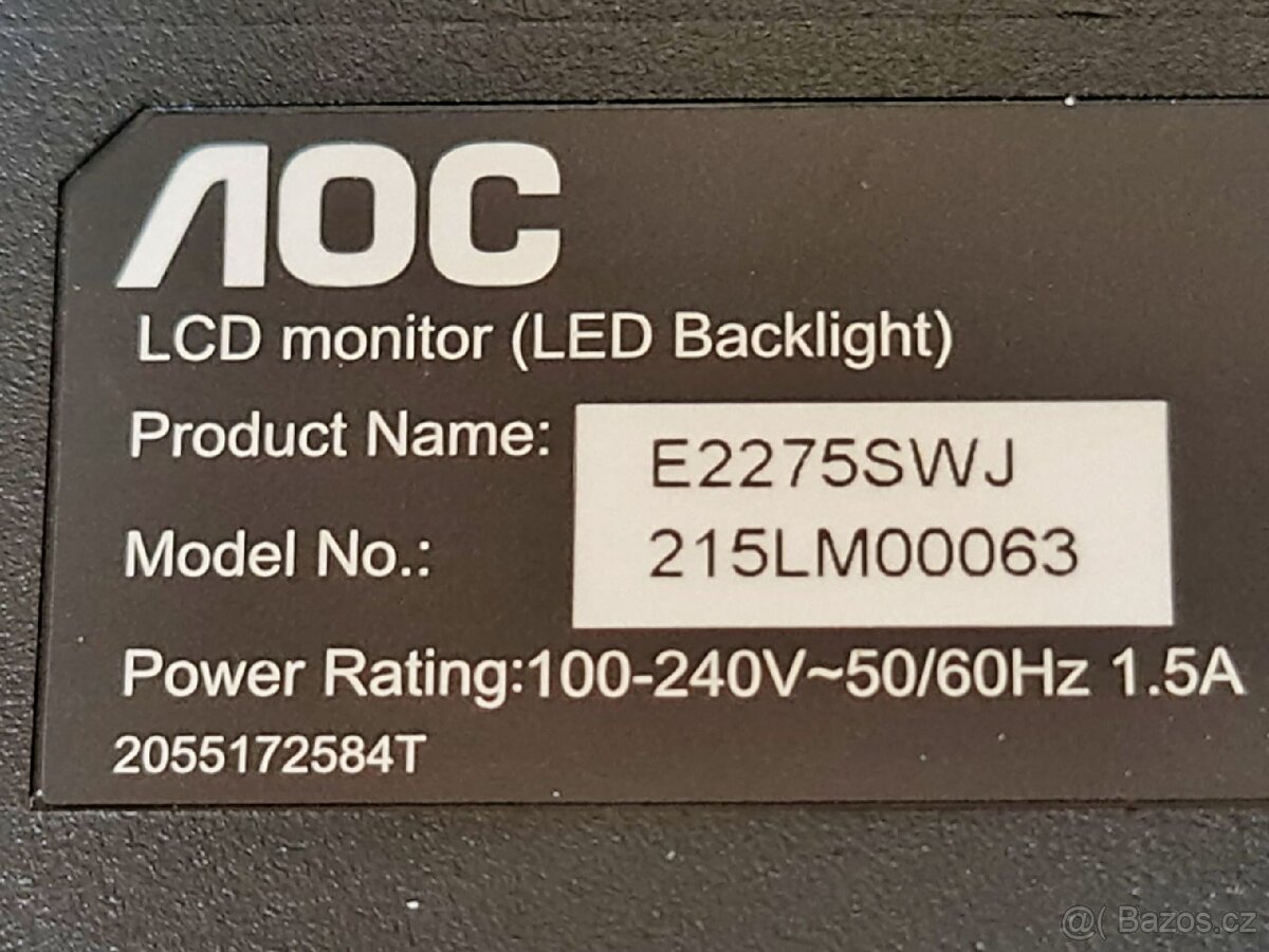 LED AOC E2275SWJ, Full HD, repr. 2 x 2 W - 5
