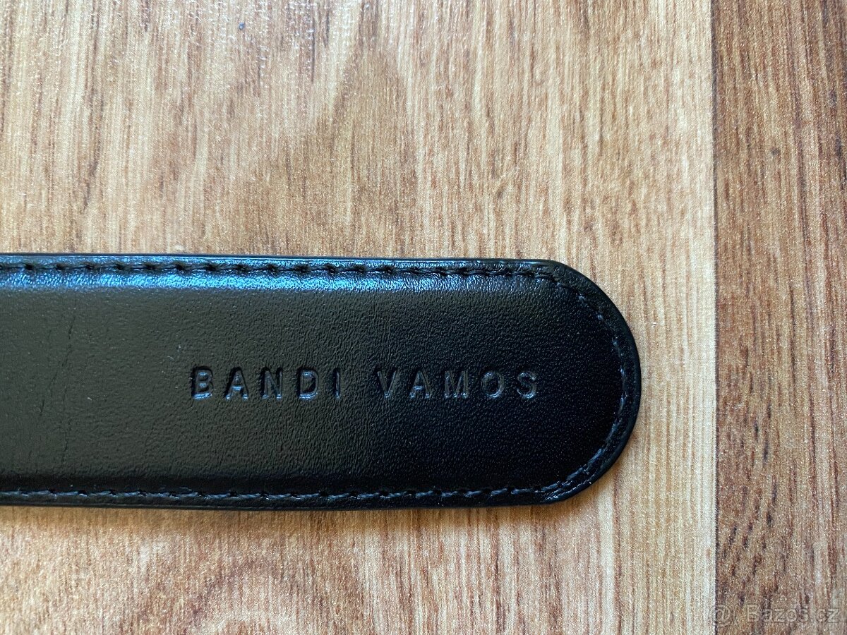 Nový pánský kožený opasek Bandi s aut. sponou-černý, nastav. - 5