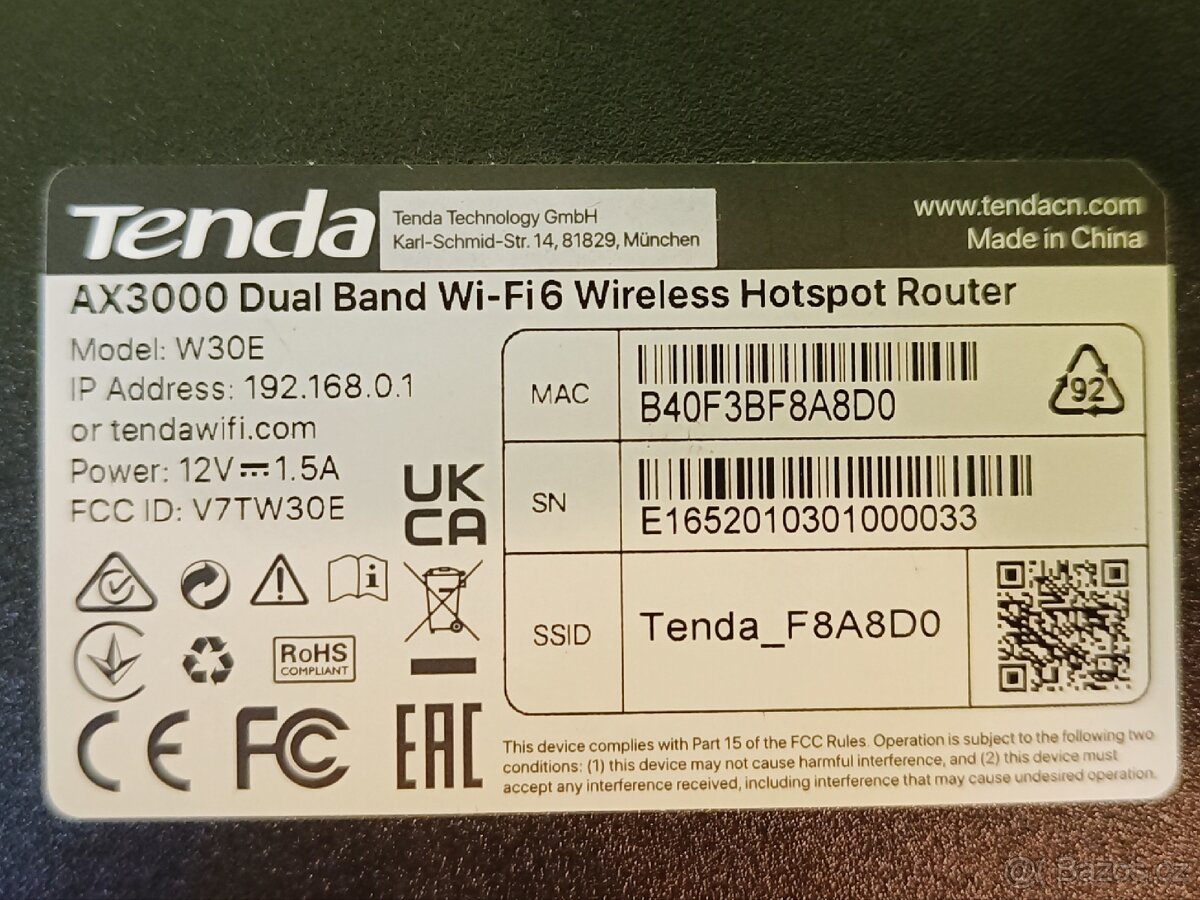 Router Tenda AX3000 W30E dual band WIFI 6 - 5