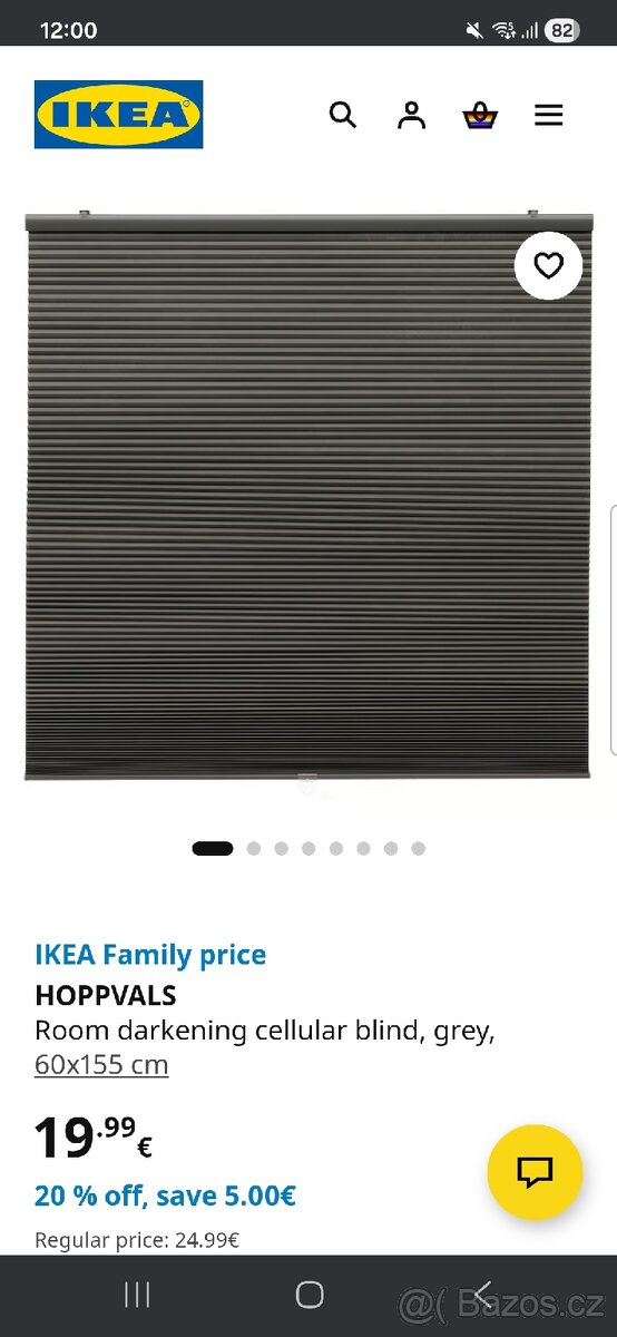Ikea roleta Hoppvals 60x155cm 2ks šedá - 5