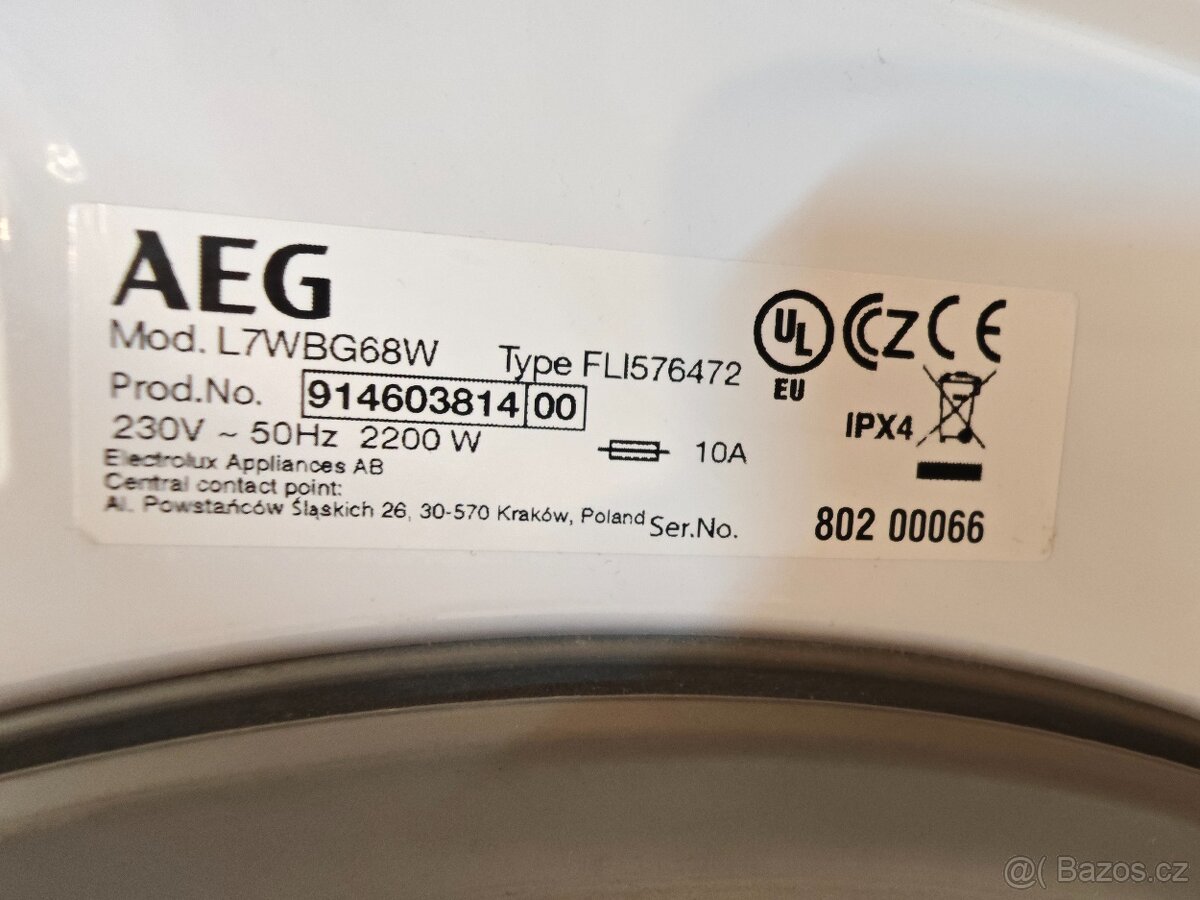 Prodáno AEG 8kg/4kg 1600ot. parní, pračkosušička - 5