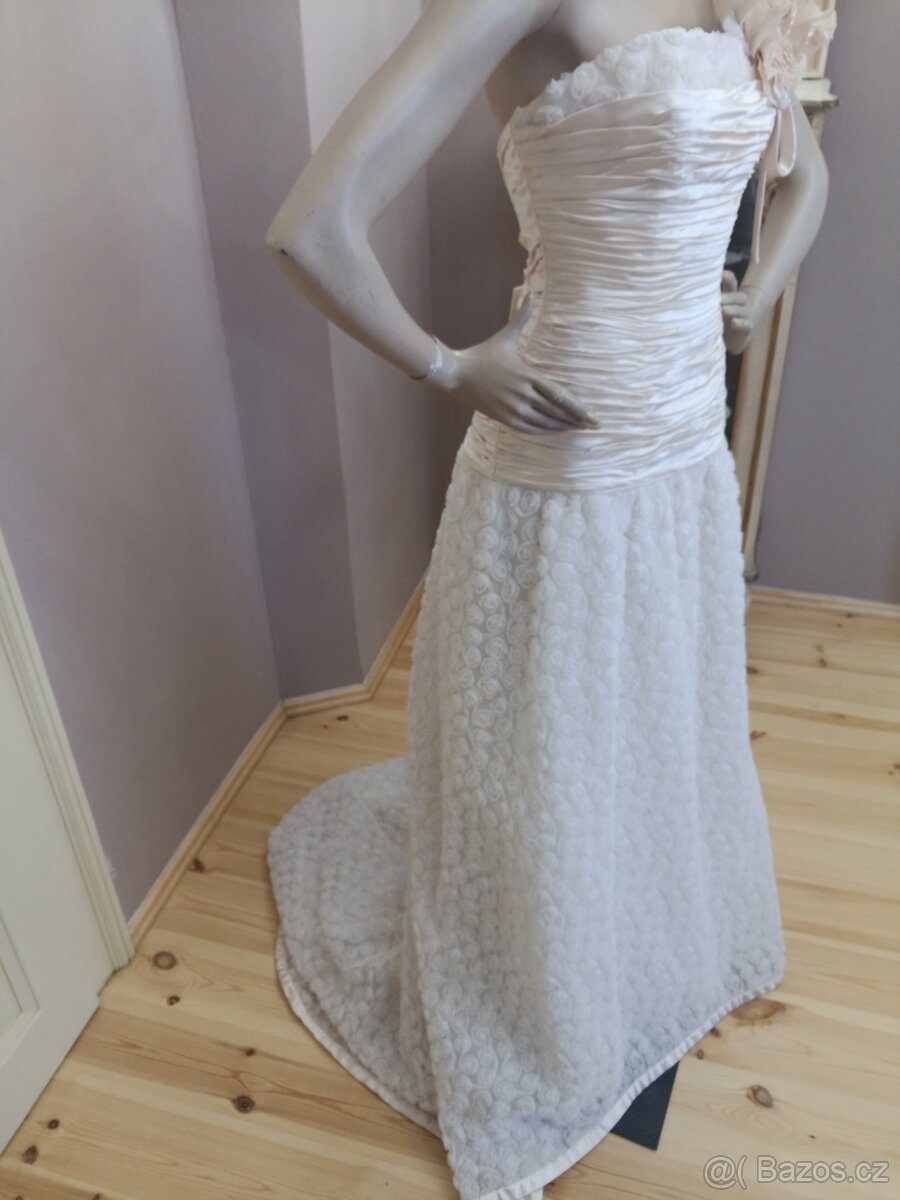 Nové společenské svatební hedvábné šaty maturitní ples - 5