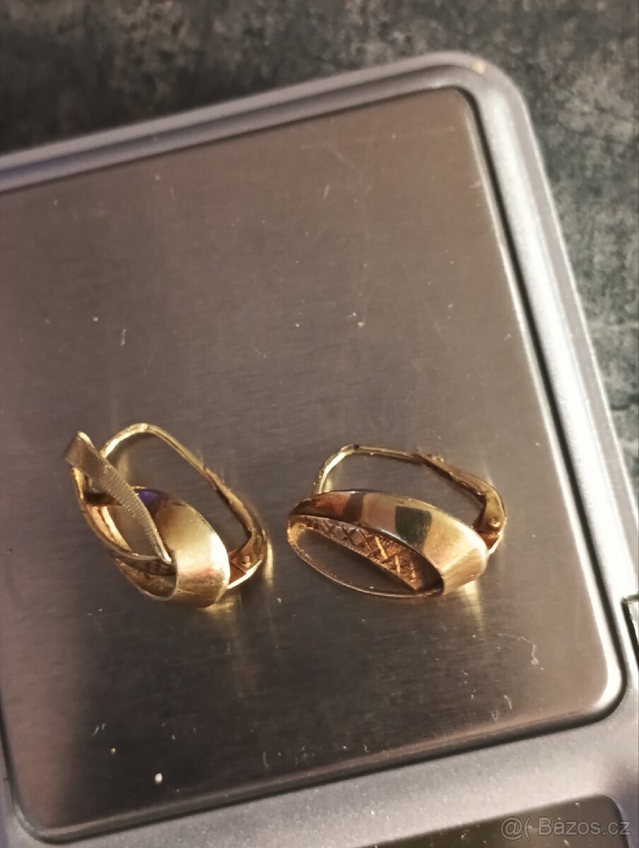 Starožitné zlaté náušnice - 5