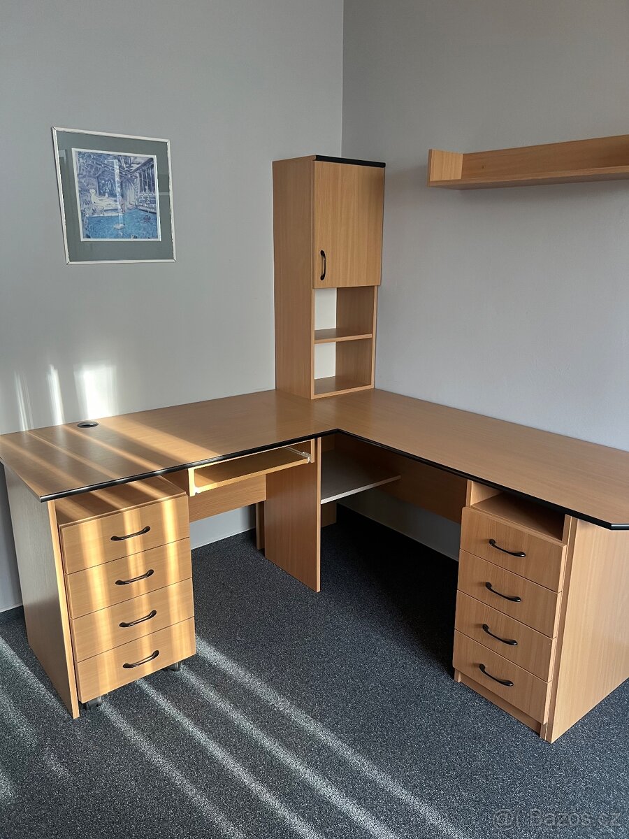 SET kancelářského nábytku - světlý dřevěný dekor - 5