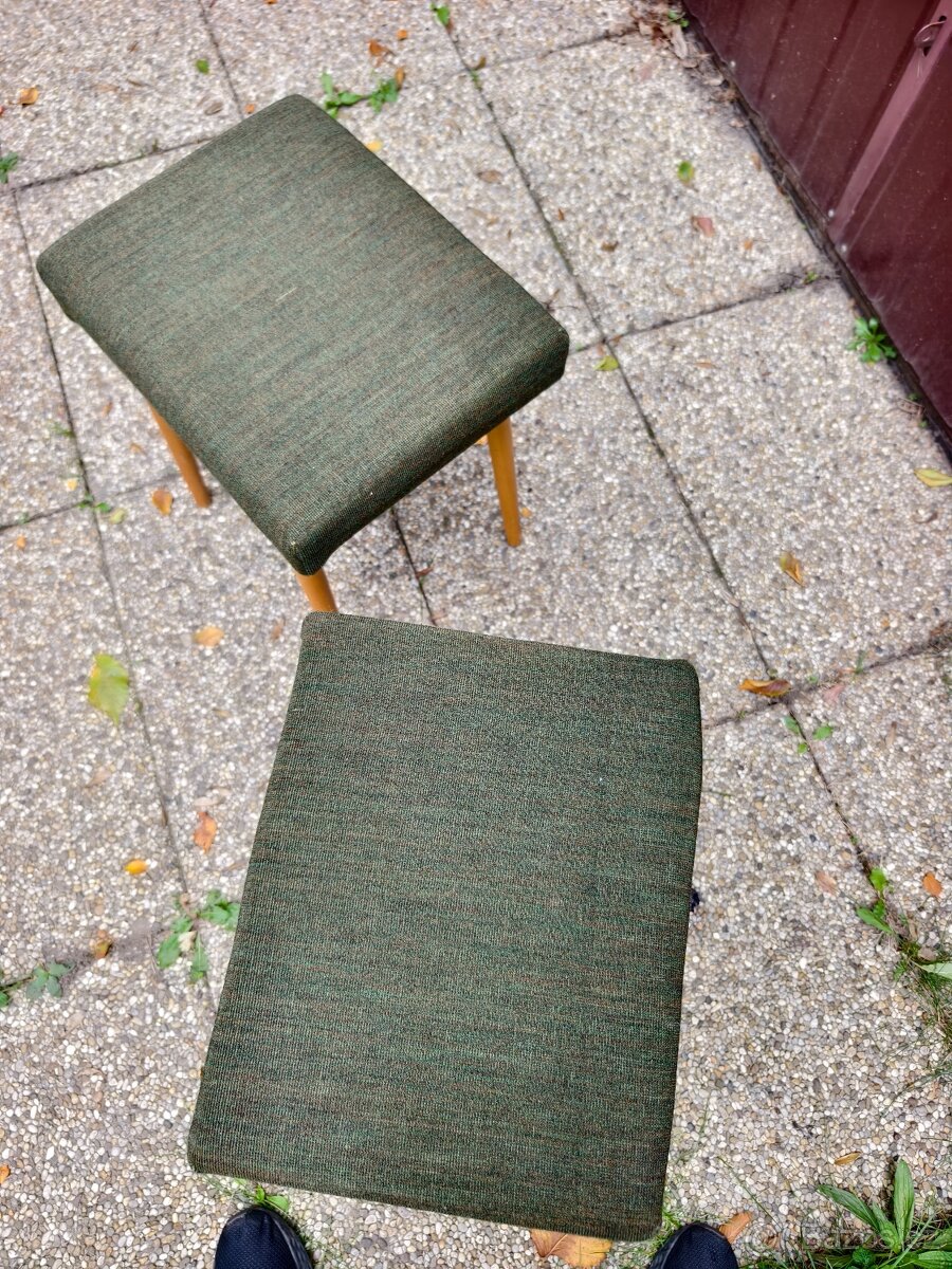 Krásné Retro stoličky /taburety Brusel_cena za kus - 5