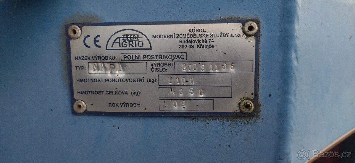 Prodám polní postřikovač NAPA - 5